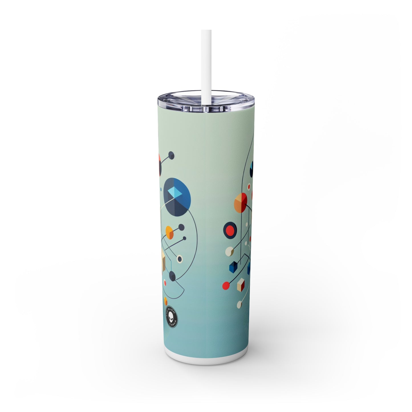 "Collaborative Utopia: A Mural of Hope and Harmony" - The Alien Maars® Skinny Tumbler with Straw 20oz Relational Art