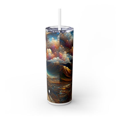 "Enchanted Realm: A Magical Fairy Kingdom" - The Alien Maars® Skinny Tumbler with Straw 20oz Digital Painting