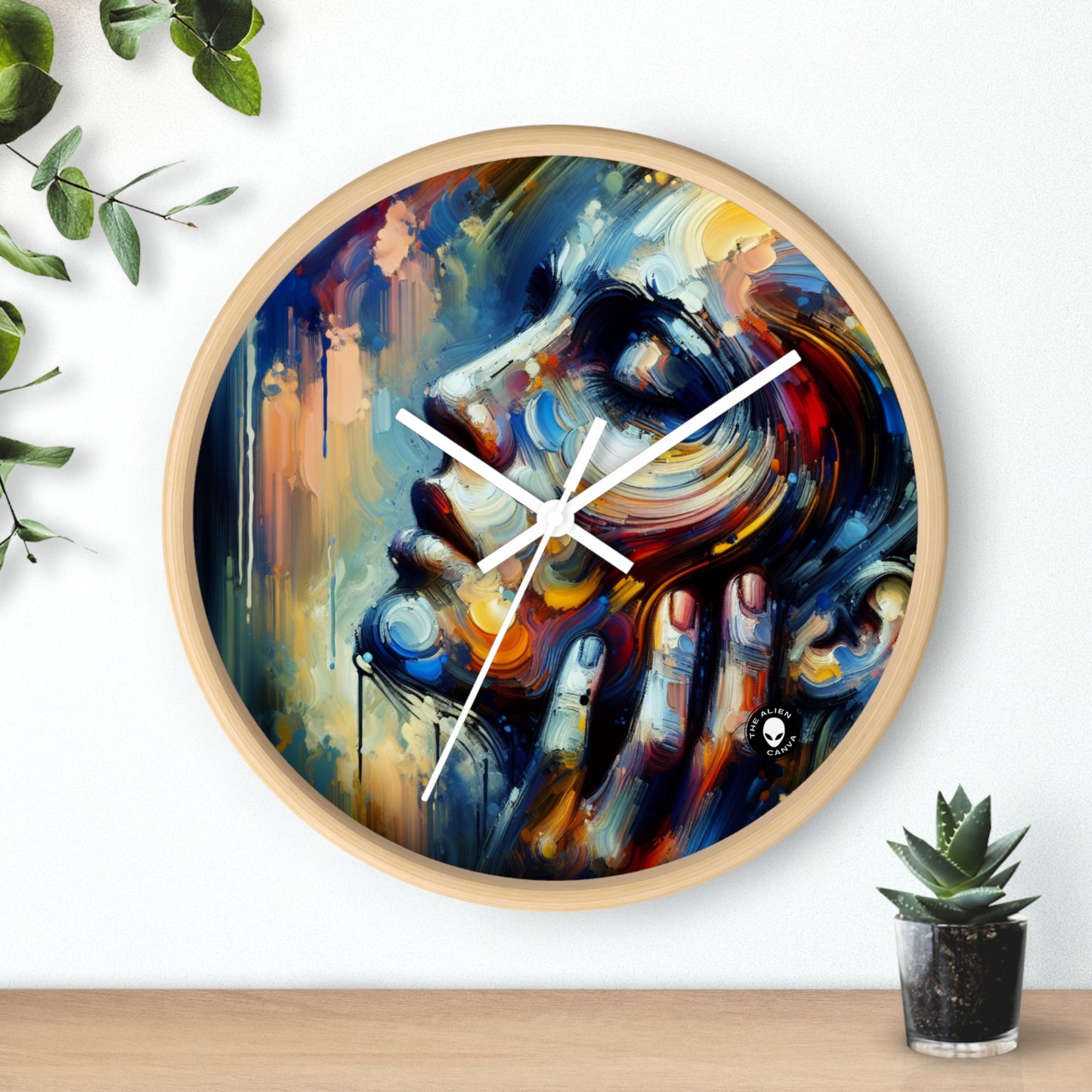 "City Lights: A Neo-Expressionist Ode to Urban Chaos" - The Alien Wall Clock Neo-Expressionism