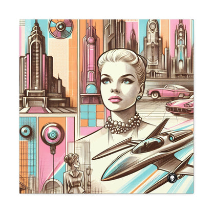 "Neon Metropolis : Un rêve rétro-futuriste" - Le rétro-futurisme Alien Canva