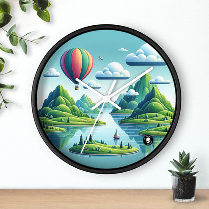 "Tranquil Skies: Hot Air Balloon Adventure" - The Alien Wall Clock