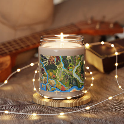 "Mapping Mother Nature: Crafting a Living Mural of Our Region". - The Alien Scented Soy Candle 9oz Land Art Style