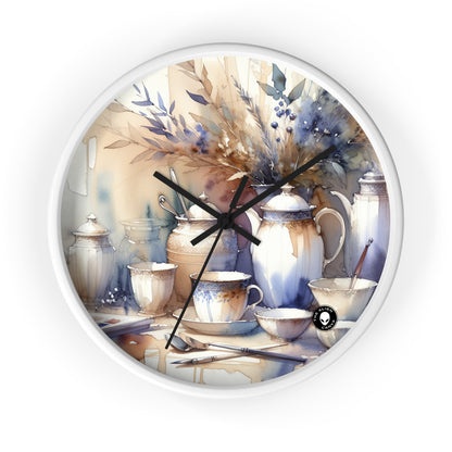 "A Tranquil Sunset by the Riverside" - The Alien Wall Clock Watercolor Painting