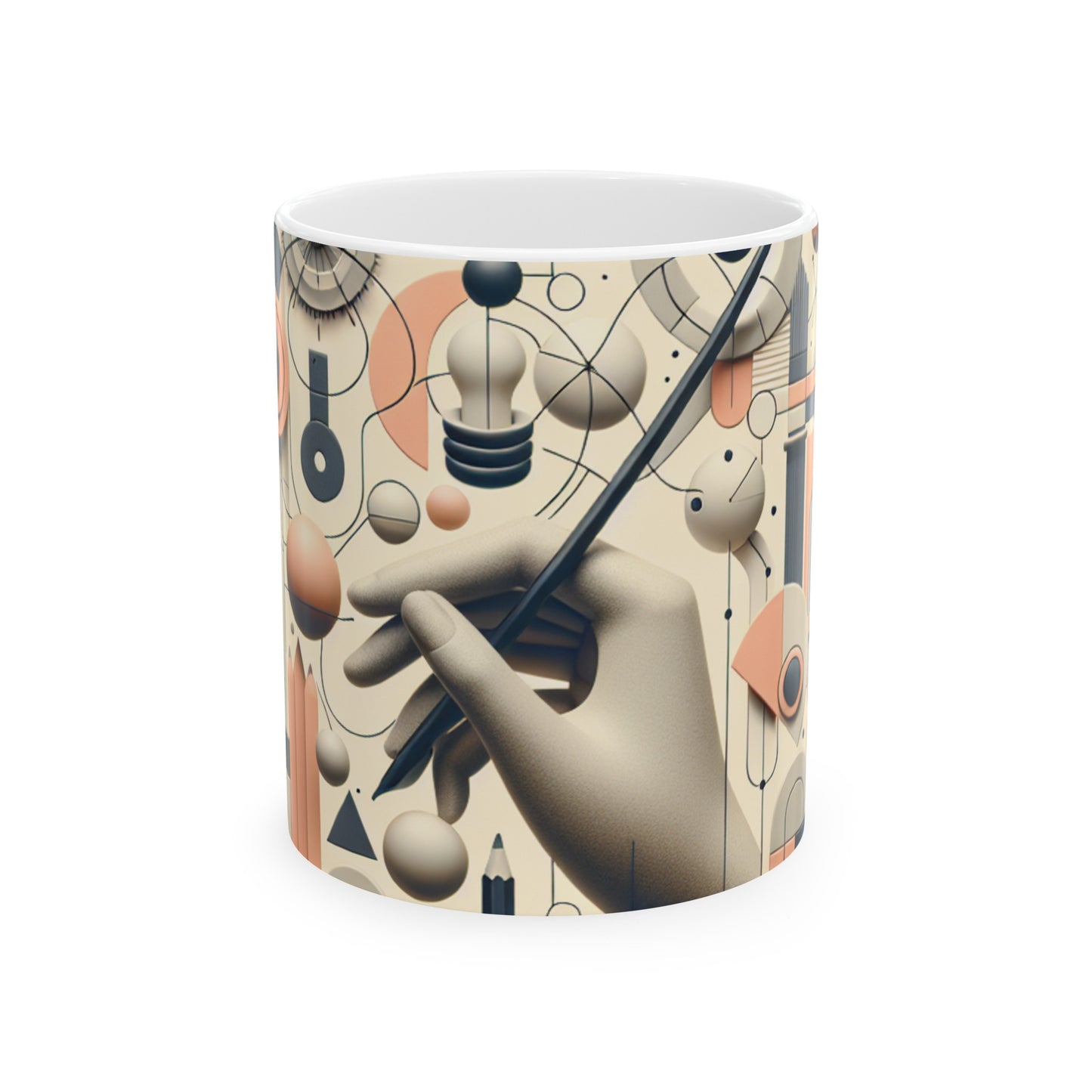 "Tech-Nature Fusion: An Artistic Exploration" - The Alien Ceramic Mug 11oz Conceptual Art