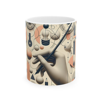 "Fusión tecnología-naturaleza: una exploración artística" - La taza de cerámica alienígena 11oz Arte conceptual