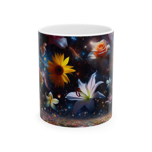 « Constellations florales » – Tasse en céramique Alien 11 oz