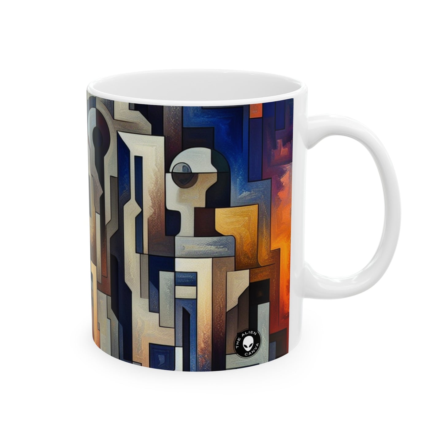 "Enigma Realms: A World of Surreal Beauty" - The Alien Ceramic Mug 11oz Metaphysical Art