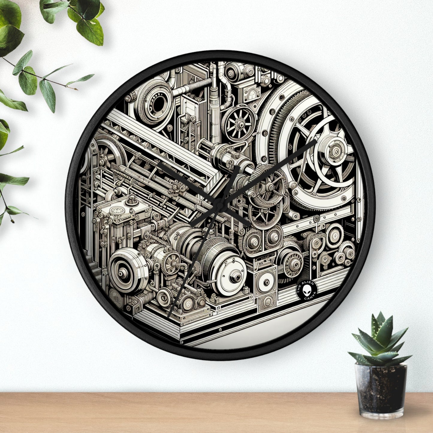 "Urban Precision: Ciudad moderna al atardecer" - El reloj de pared alienígena Precisionismo