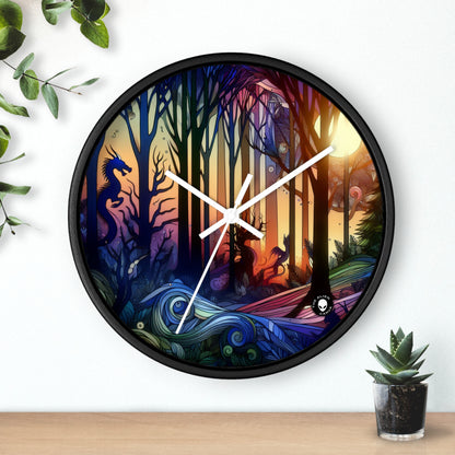 "Mystical Twilight: Creatures in the Forest" - The Alien Wall Clock