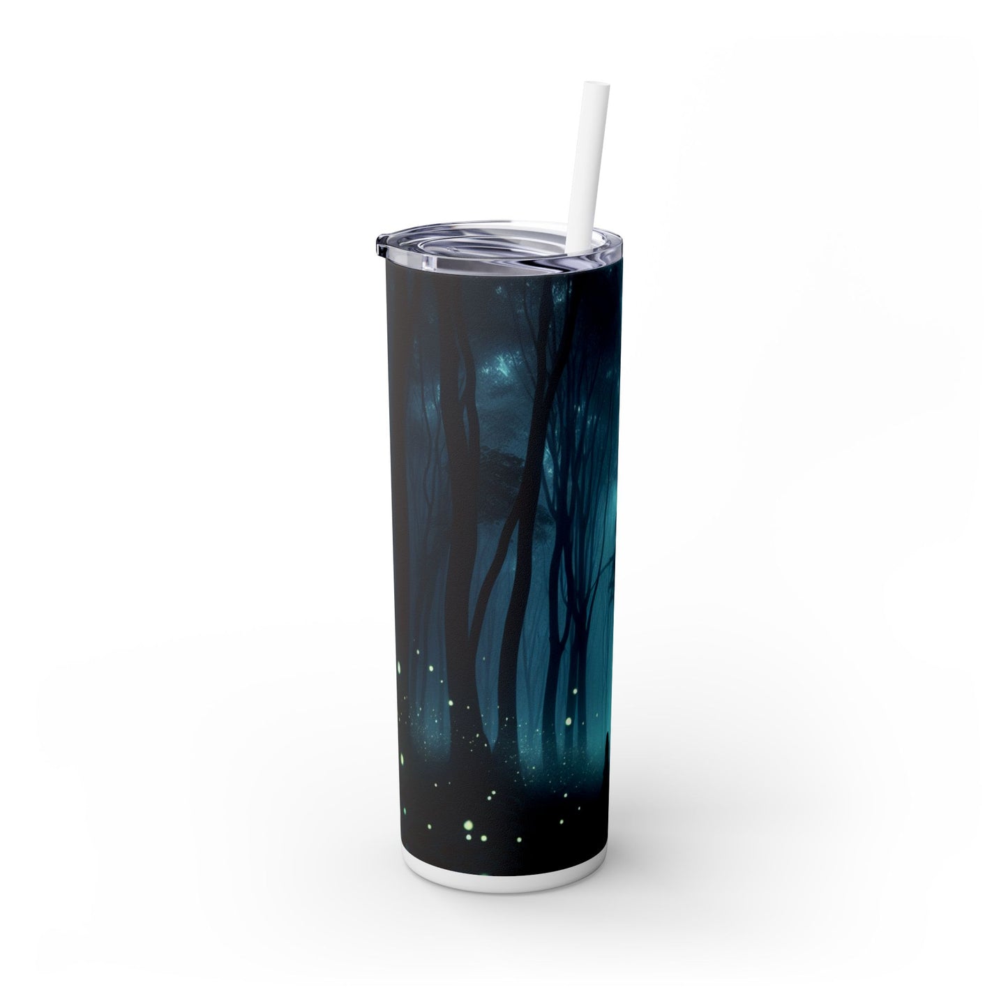 "Guided by Fireflies: A Forest's Secret Lightshow" - The Alien Maars® Skinny Tumbler with Straw 20oz