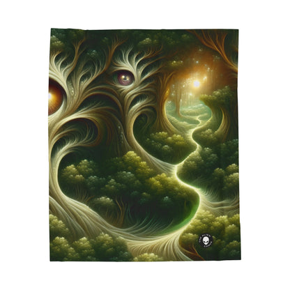 "Watchful Woods: The Path to Enchantment" - The Alien Velveteen Plush Blanket