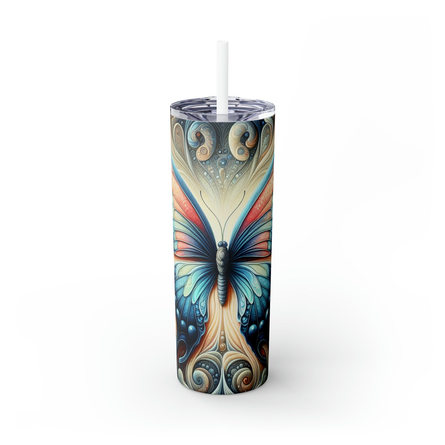 "Butterfly Transformation" - The Alien Maars® Skinny Tumbler with Straw 20oz Symbolism