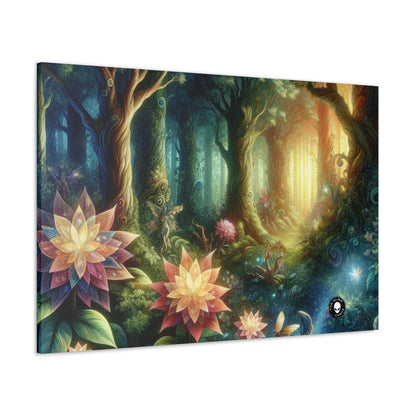 Forêt enchantée : fleurs lumineuses et êtres mystiques - The Alien Canva