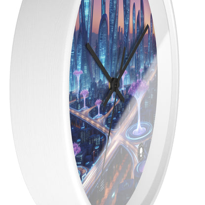 "City of Tomorrow: Nature and Technology Intertwined" - The Alien Wall Clock