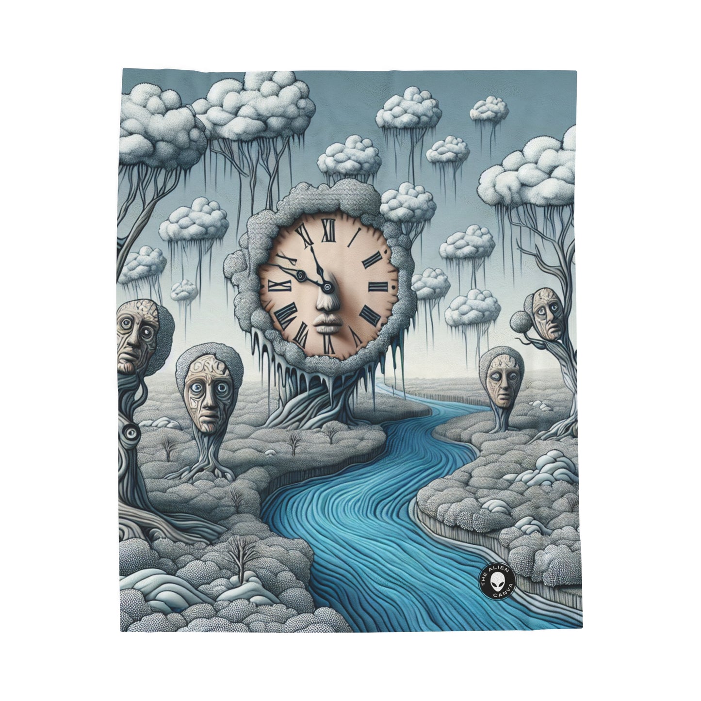 "Fantasy Wonderland: Where Time Bends and Trees Talk" - The Alien Velveteen Plush Blanket