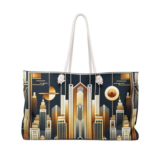 "Luxe Deco: Artistic Elegance at The Grand Hotel" - The Alien Weekender Bag Art Deco