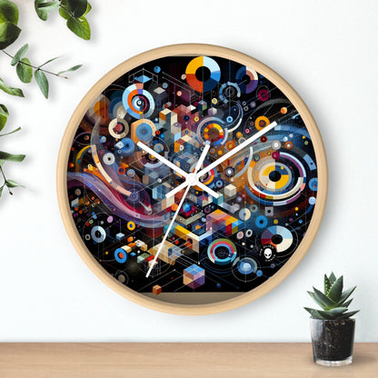 "Un momento geométrico en el tiempo" - El reloj de pared alienígena Arte digital