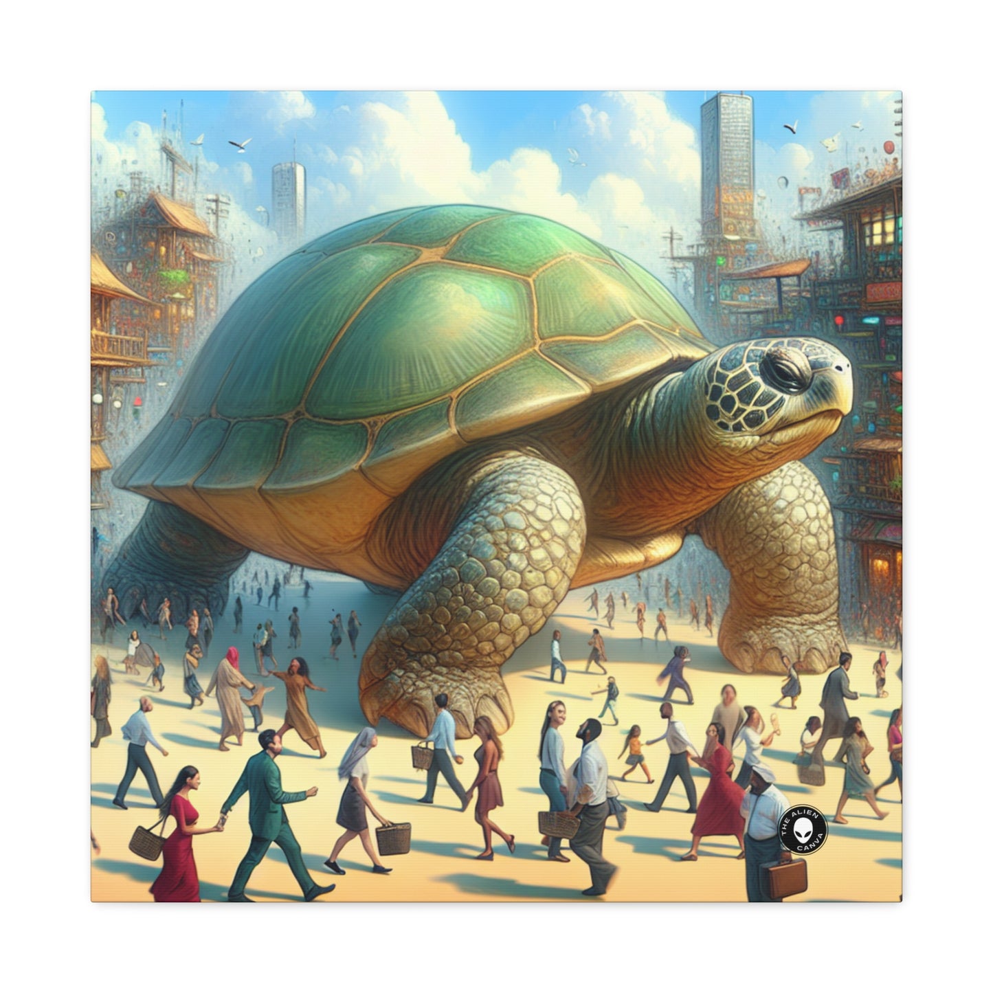 "La tortue merveilleuse dans la ville" - The Alien Canva