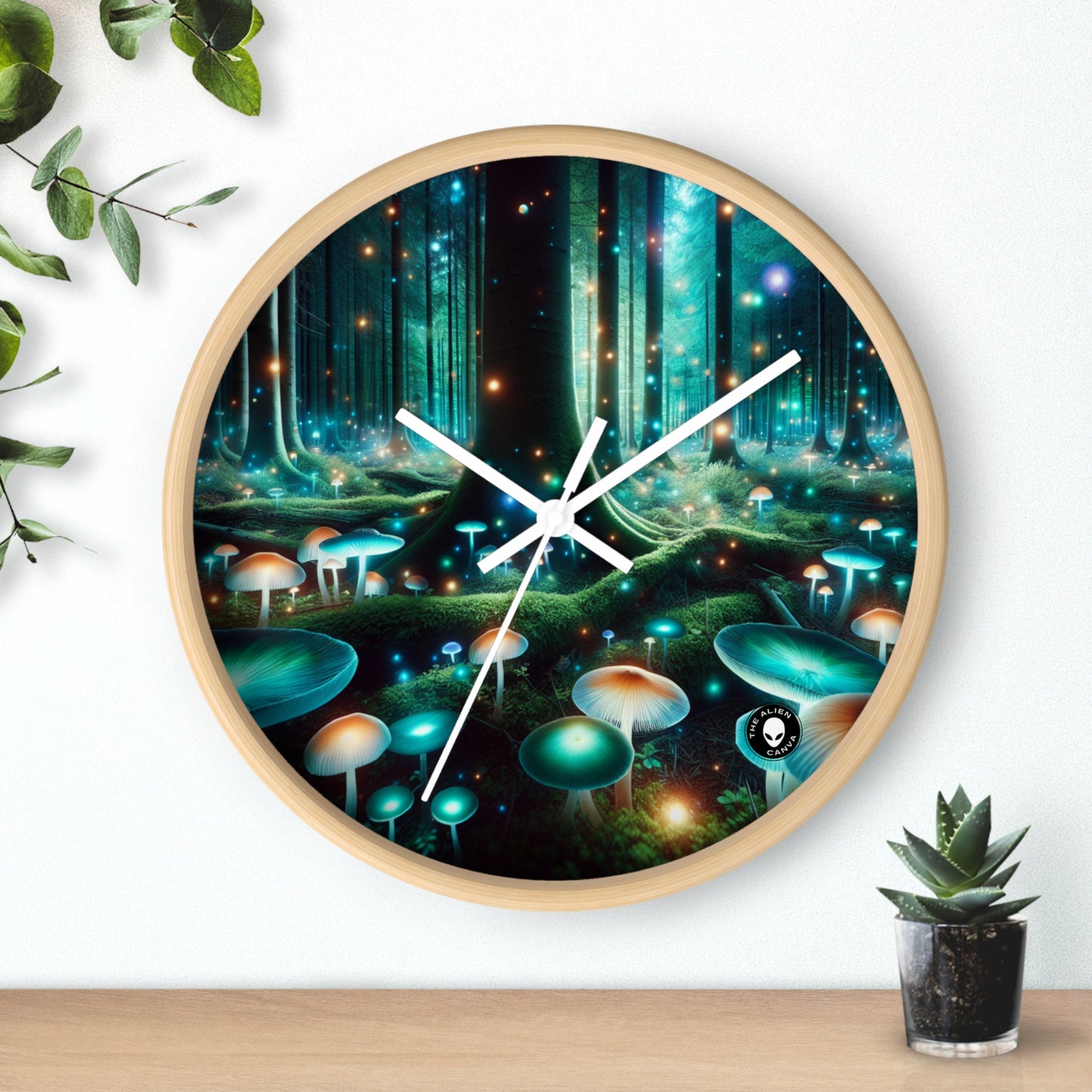 "Enchanted Night in the Fungus Forest" - The Alien Wall Clock