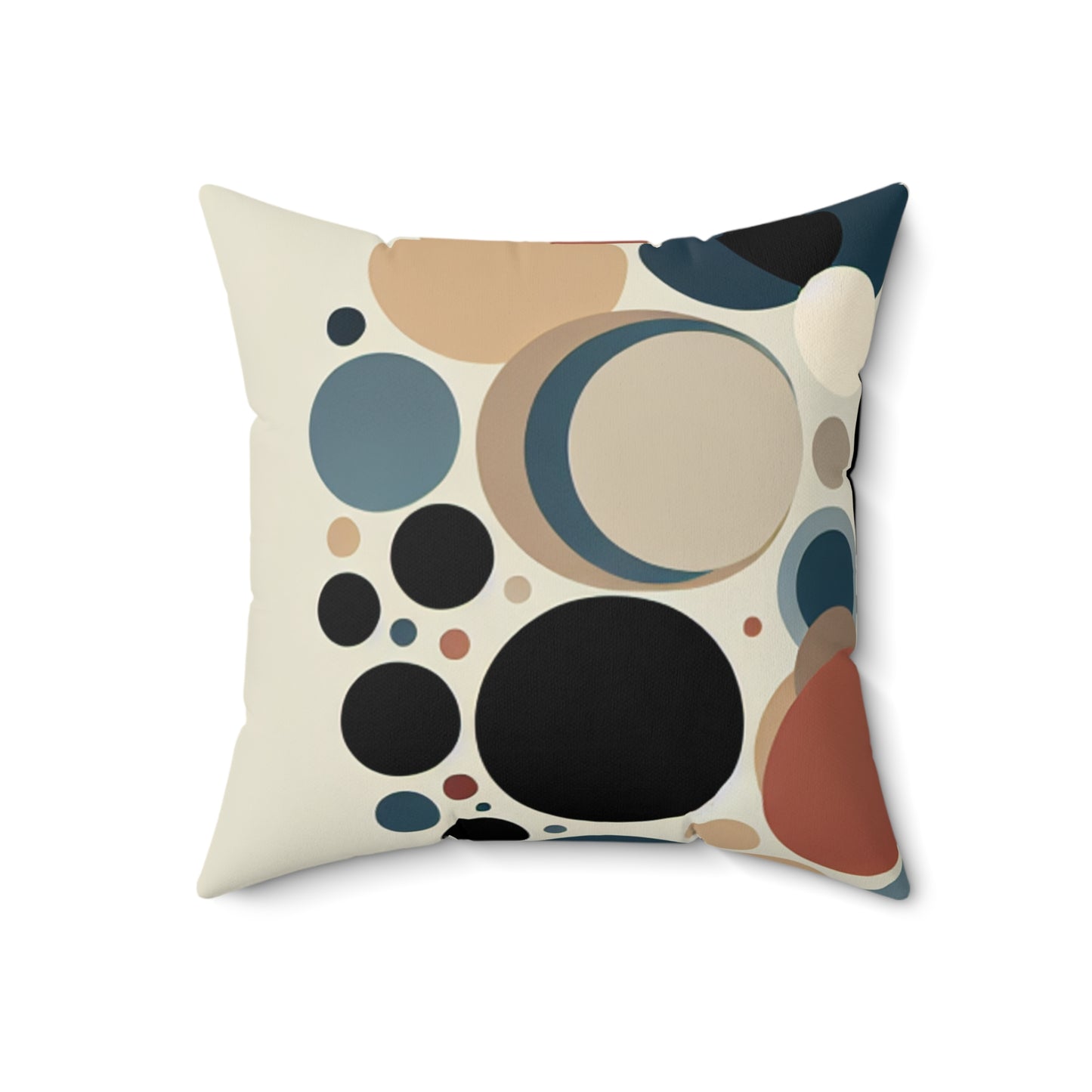 "Cercles entrelacés : une approche minimaliste" - Le style minimalisme de l'oreiller carré en polyester filé Alien