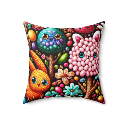 "Jellybean Forest Fantasy"- The Alien Spun Polyester Square Pillow