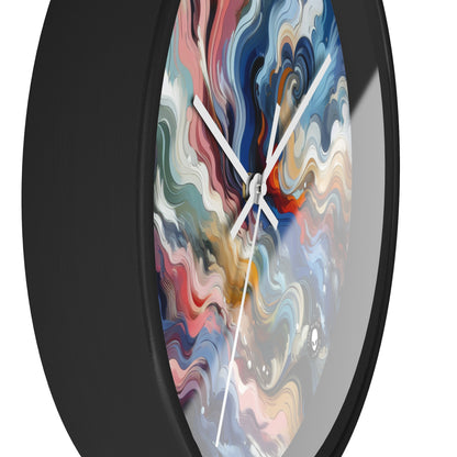 "Serenidad del amanecer: una pintura abstracta inspirada en la renovación" - La abstracción lírica del reloj de pared alienígena