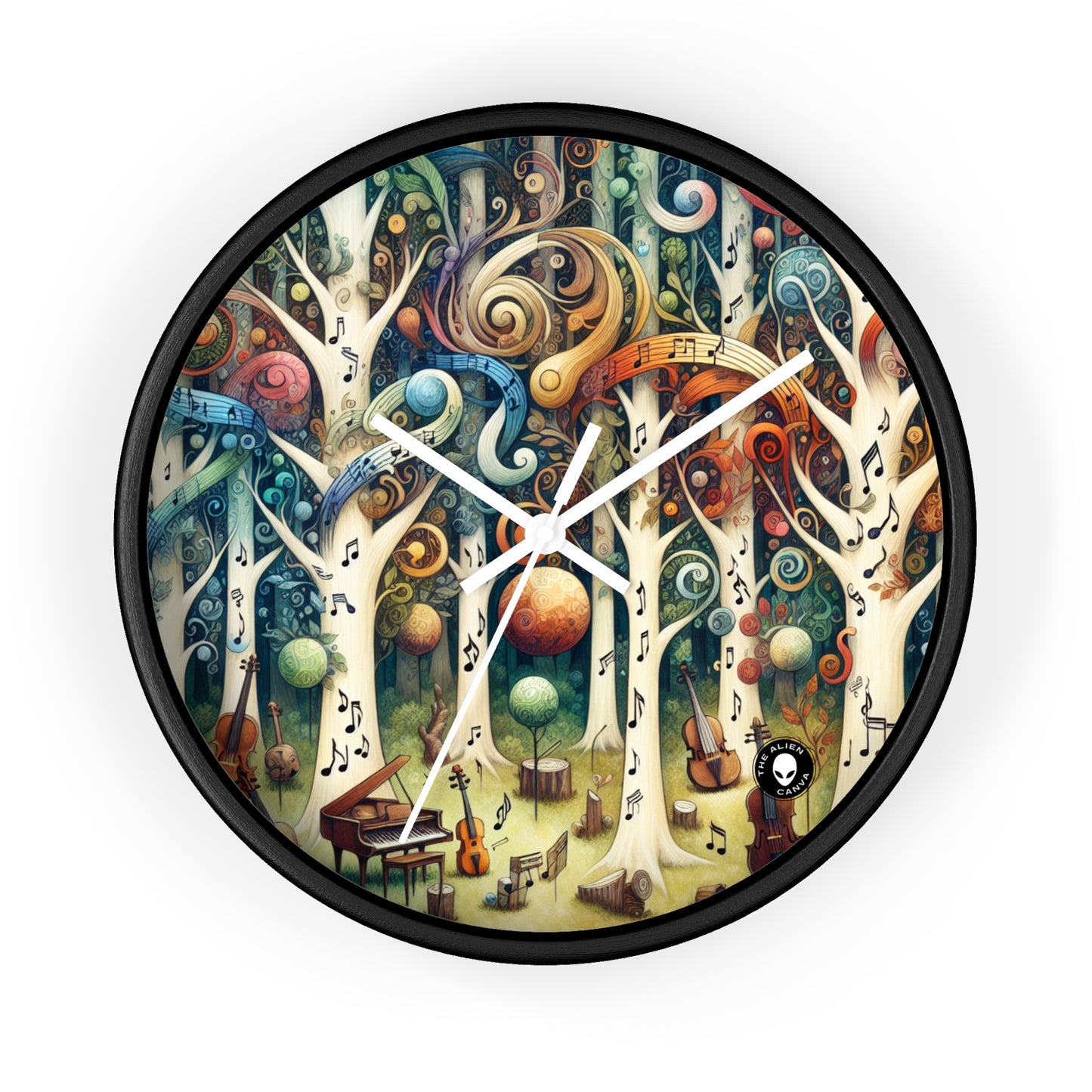 "Melodic Enchantment: The Instrumental Forest" - The Alien Wall Clock