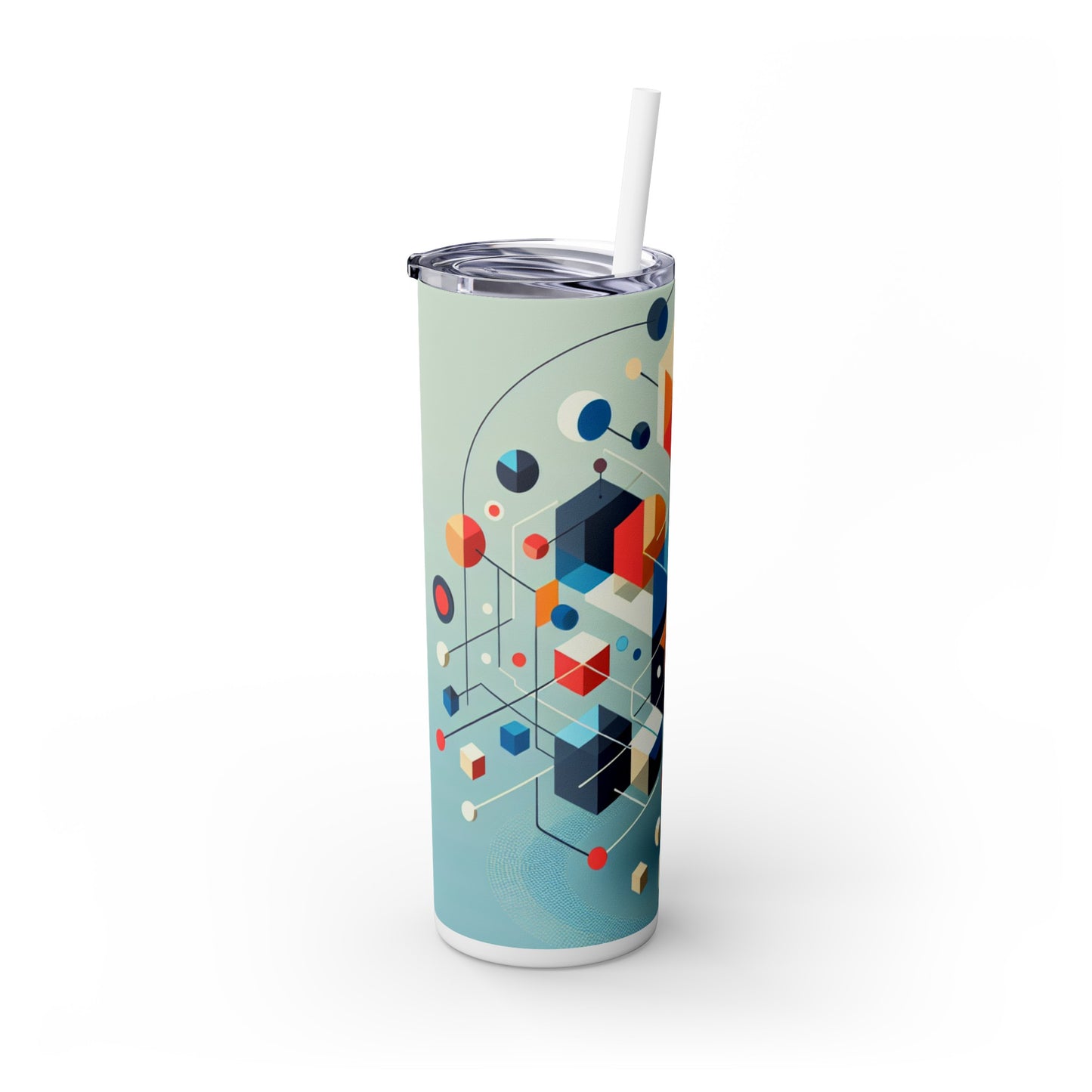 "Collaborative Utopia: A Mural of Hope and Harmony" - The Alien Maars® Skinny Tumbler with Straw 20oz Relational Art