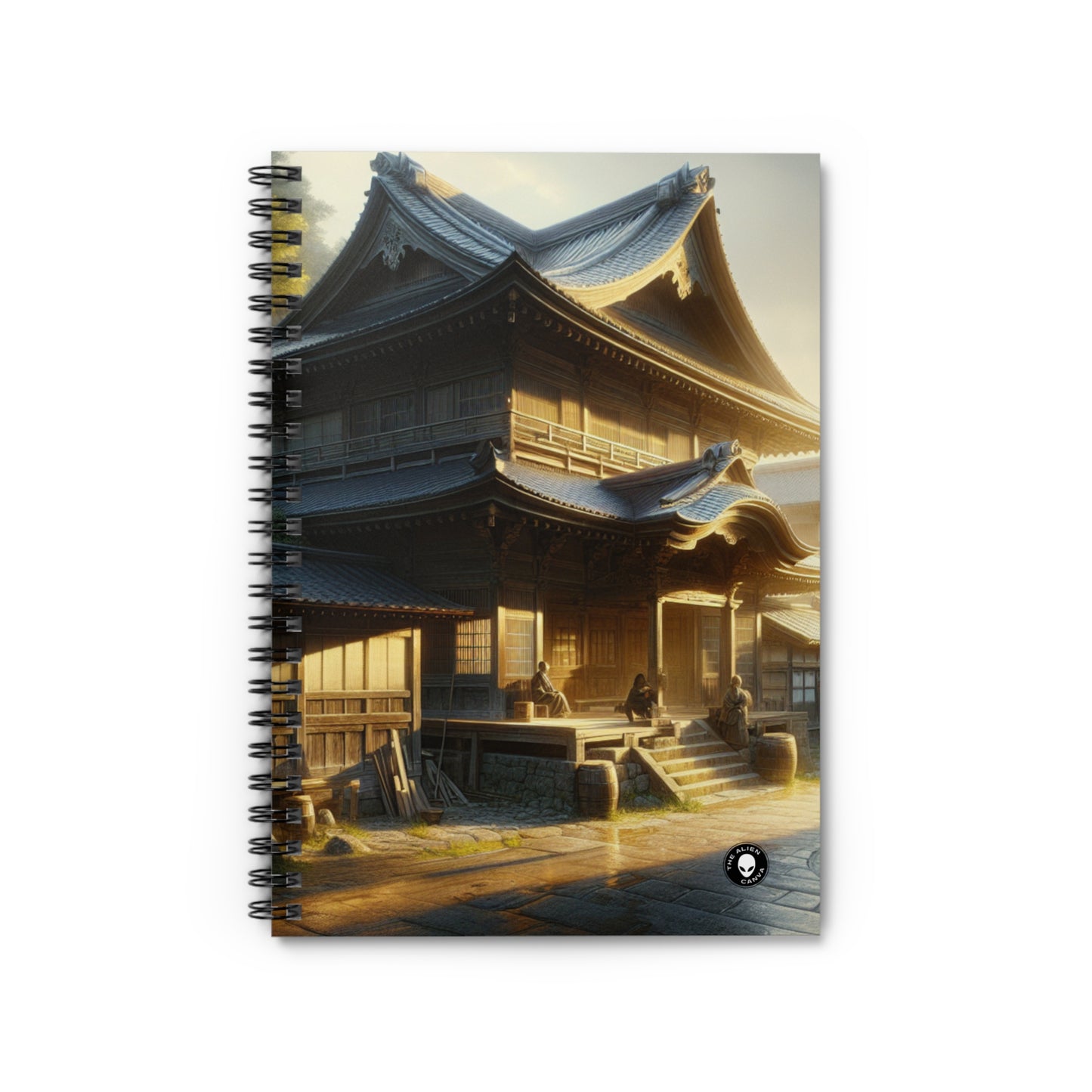 "Golden Hour Bliss: Photographic Realism Landscape" - The Alien Spiral Notebook (Ruled Line) Photographic Realism