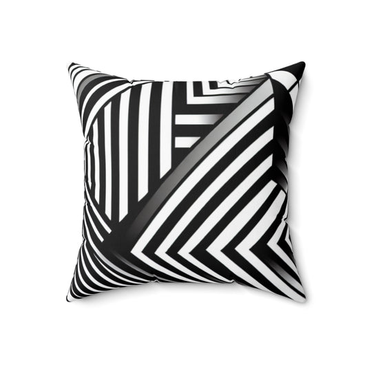 "Swirling Kaleidoscope: A Bold Op Art Vortex"- The Alien Spun Polyester Square Pillow Optical Art (Op Art)