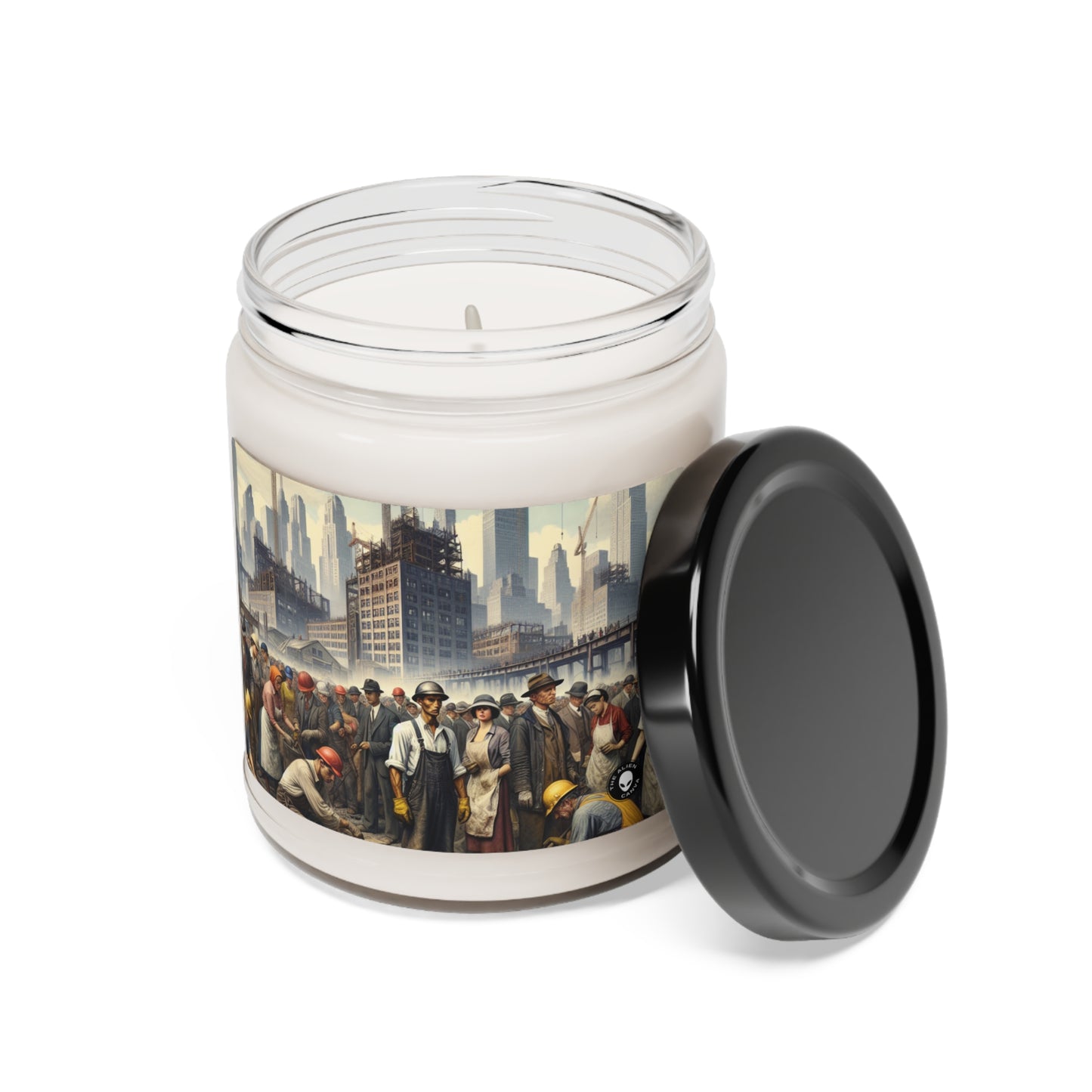 Title: "Unity in Action: Celebrating Solidarity's Triumph" - The Alien Scented Soy Candle 9oz Social Realism