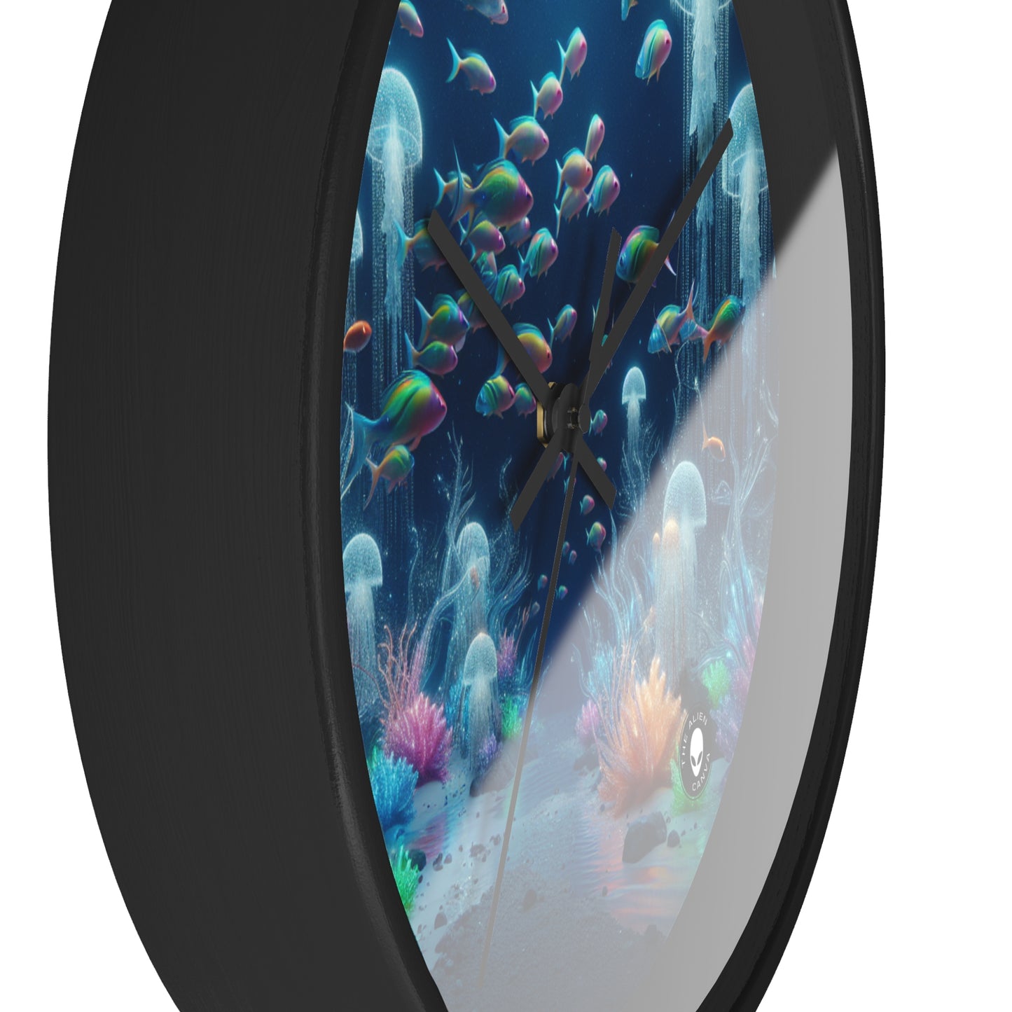 "Neon Dreams: The Underwater Wonderland" - The Alien Wall Clock