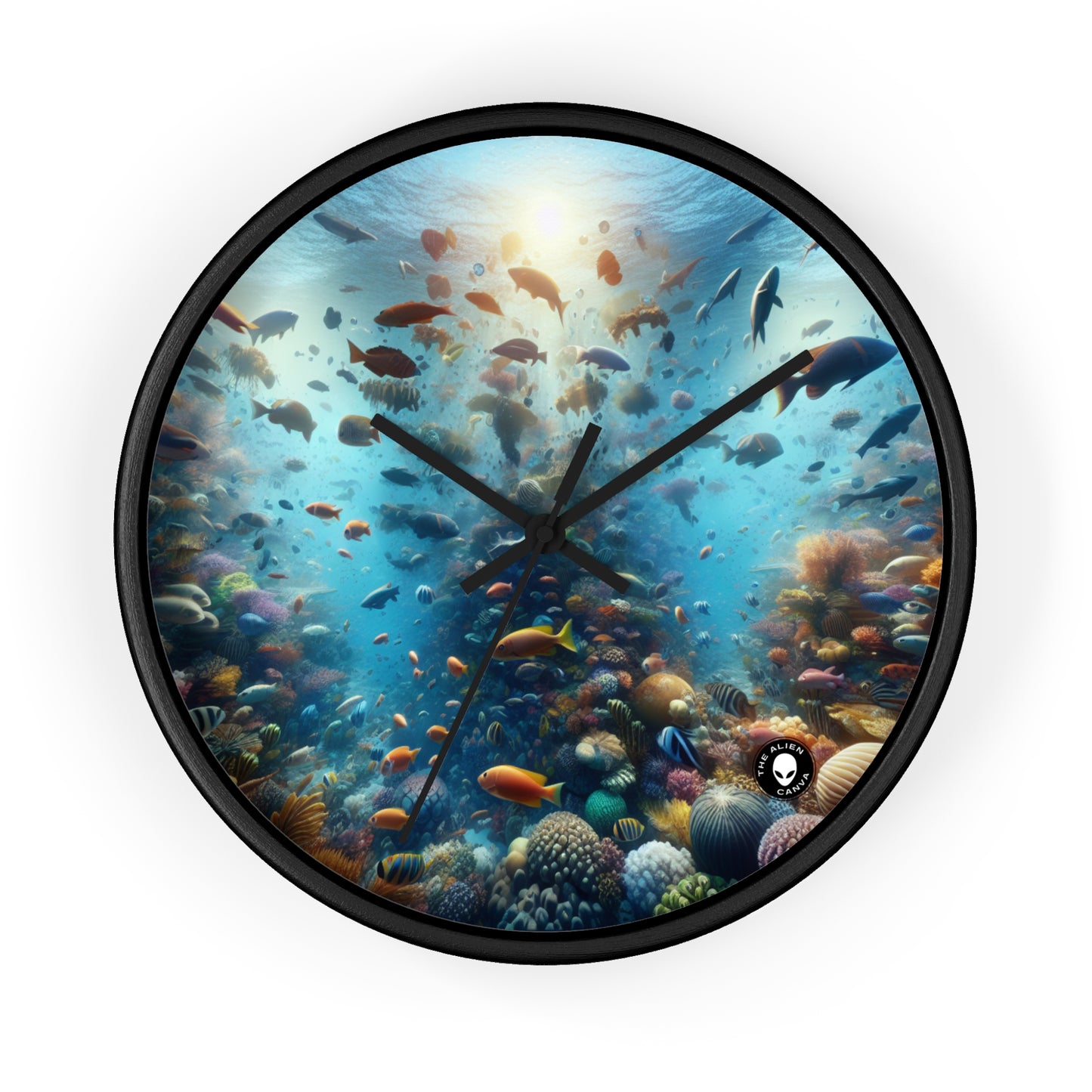 "Glimmering Reef: A Colorful Underwater Wonderland" - The Alien Wall Clock