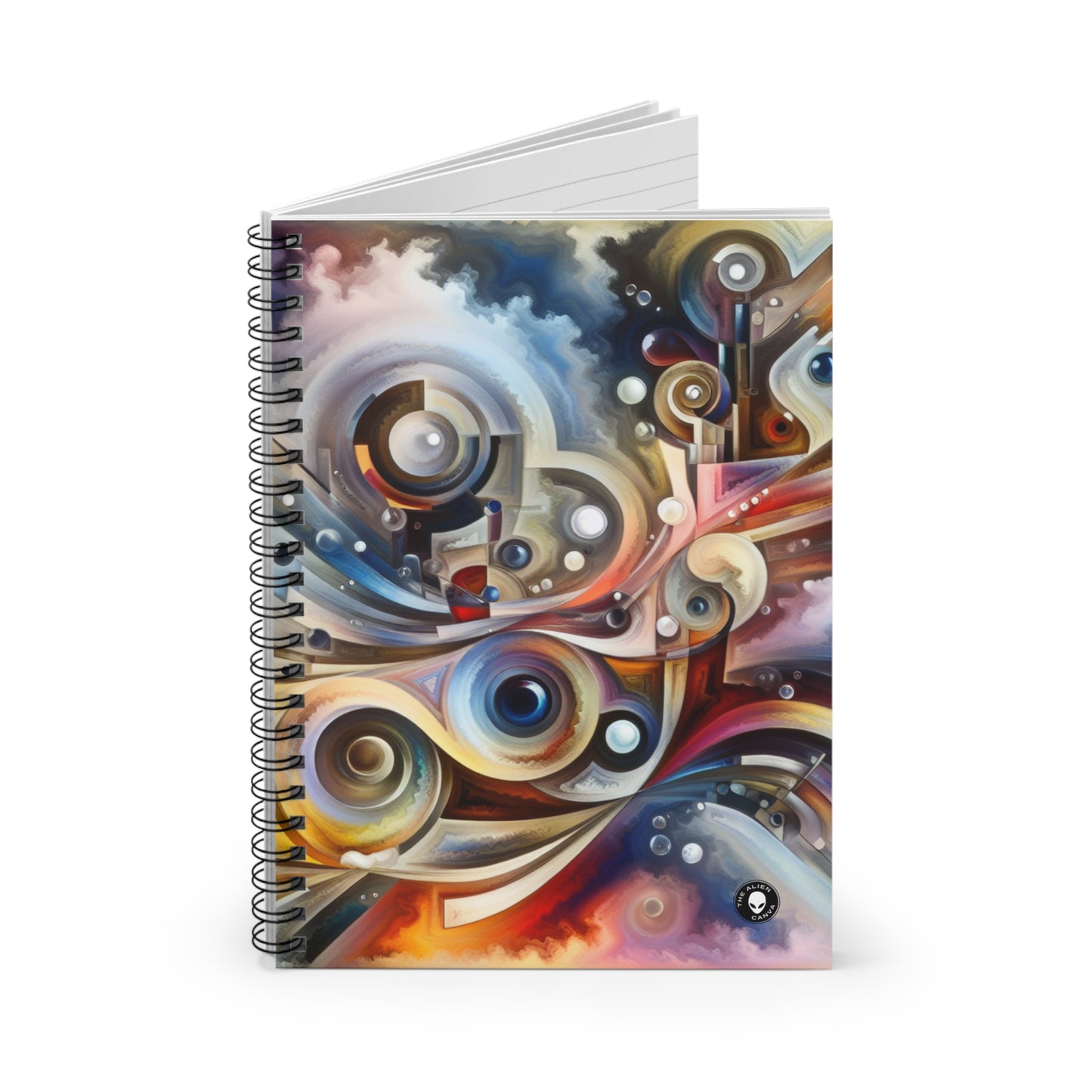 "Nature's Mechanical Symphony" - The Alien Spiral Notebook (Ruled Line) Surréalisme abstrait