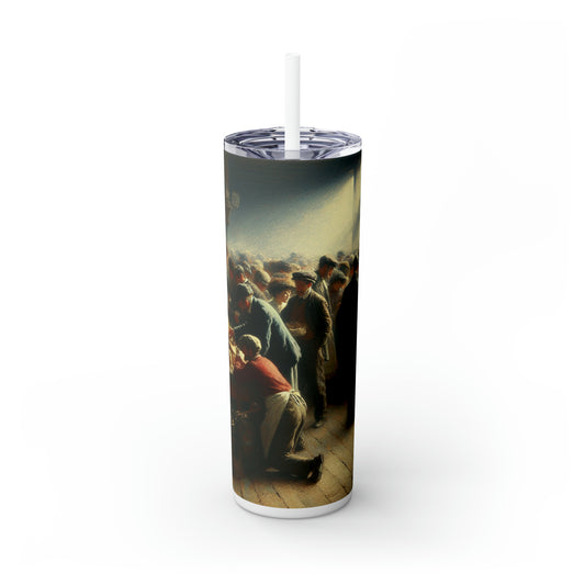 Title: "Conversations for Change" - The Alien Maars® Skinny Tumbler with Straw 20oz Social Realism