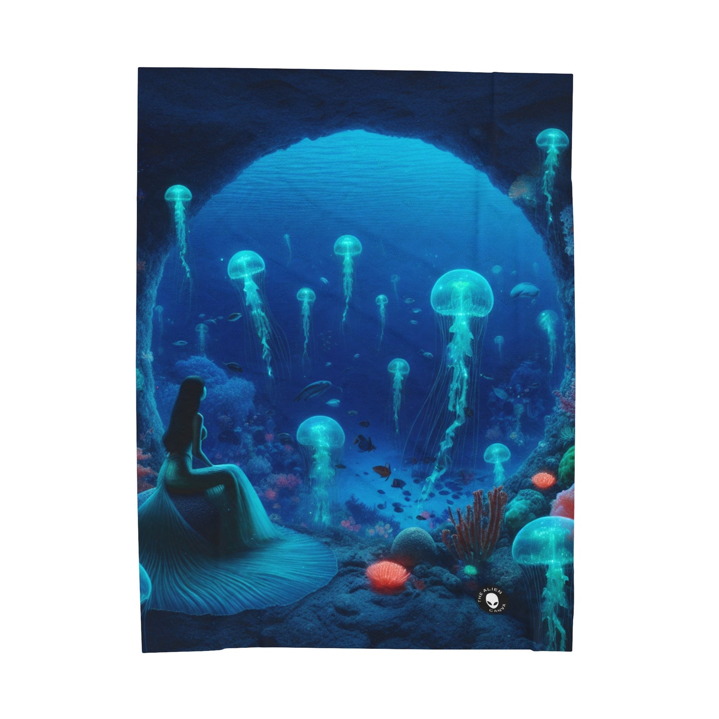 "Siren's Serenity: A Jellyfish Ballet" - The Alien Velveteen Plush Blanket