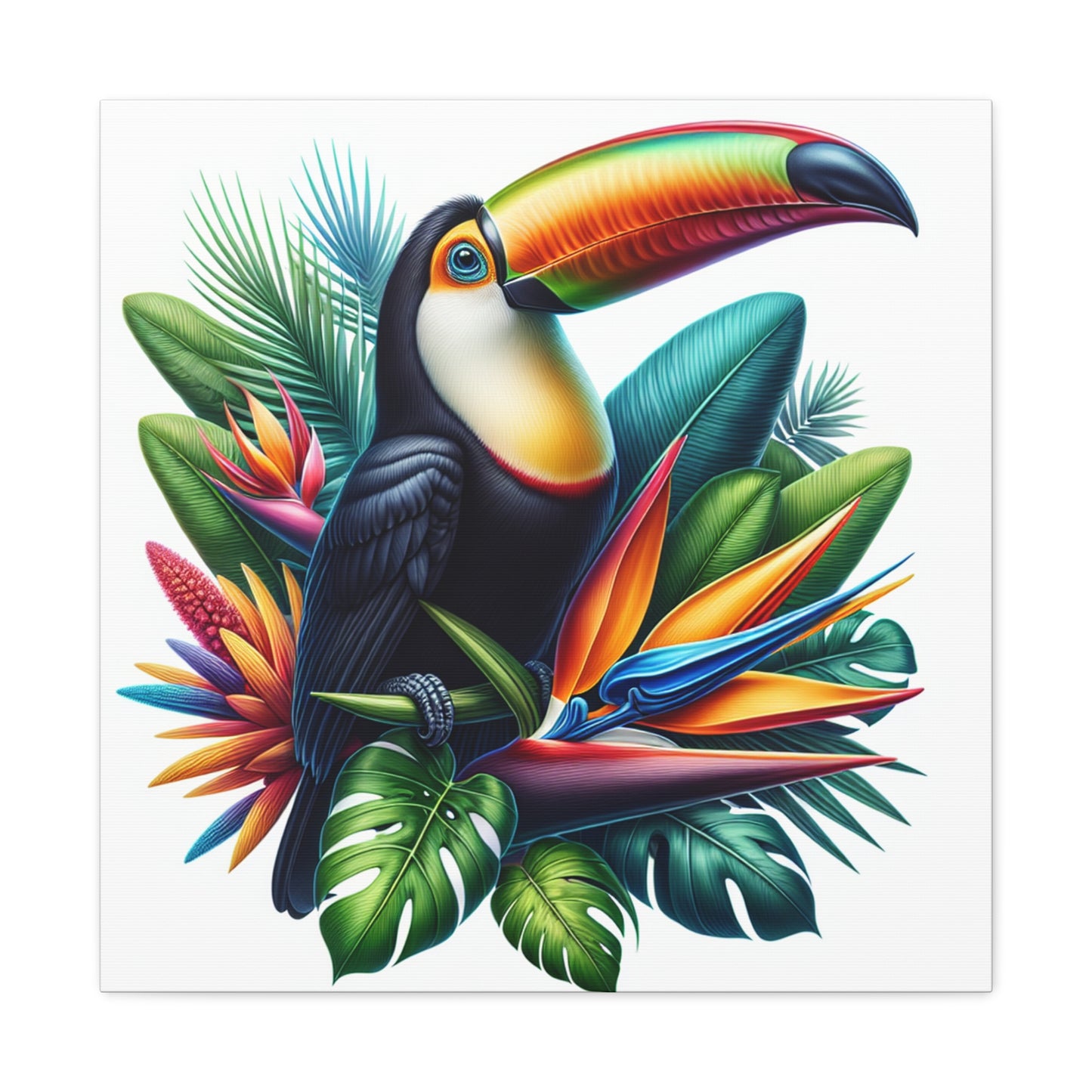 "Toucan sur une fleur tropicale" - Le style hyperréaliste Alien Canva