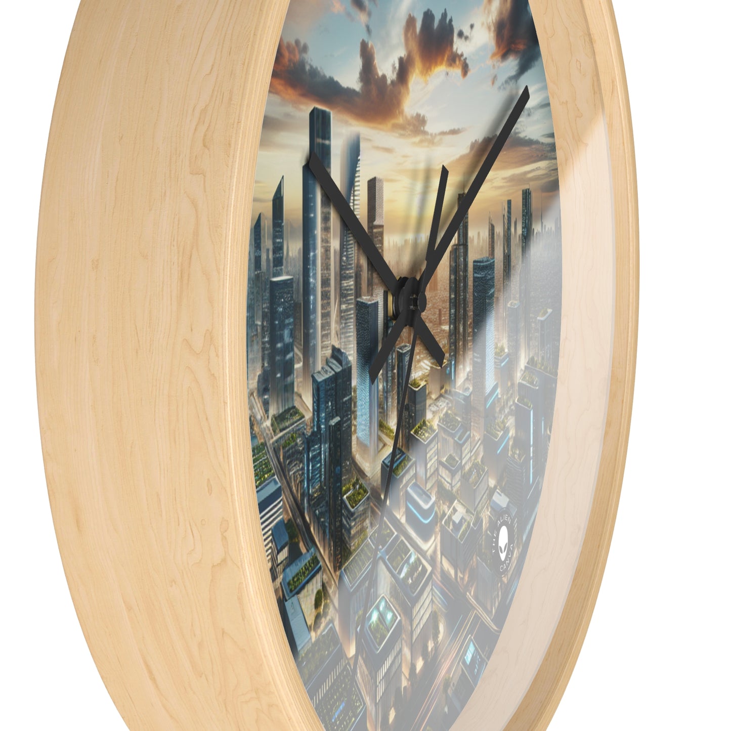 "Future Metropolis: A Neo-Futuristic Urban Utopia" - The Alien Wall Clock Neo-futurism