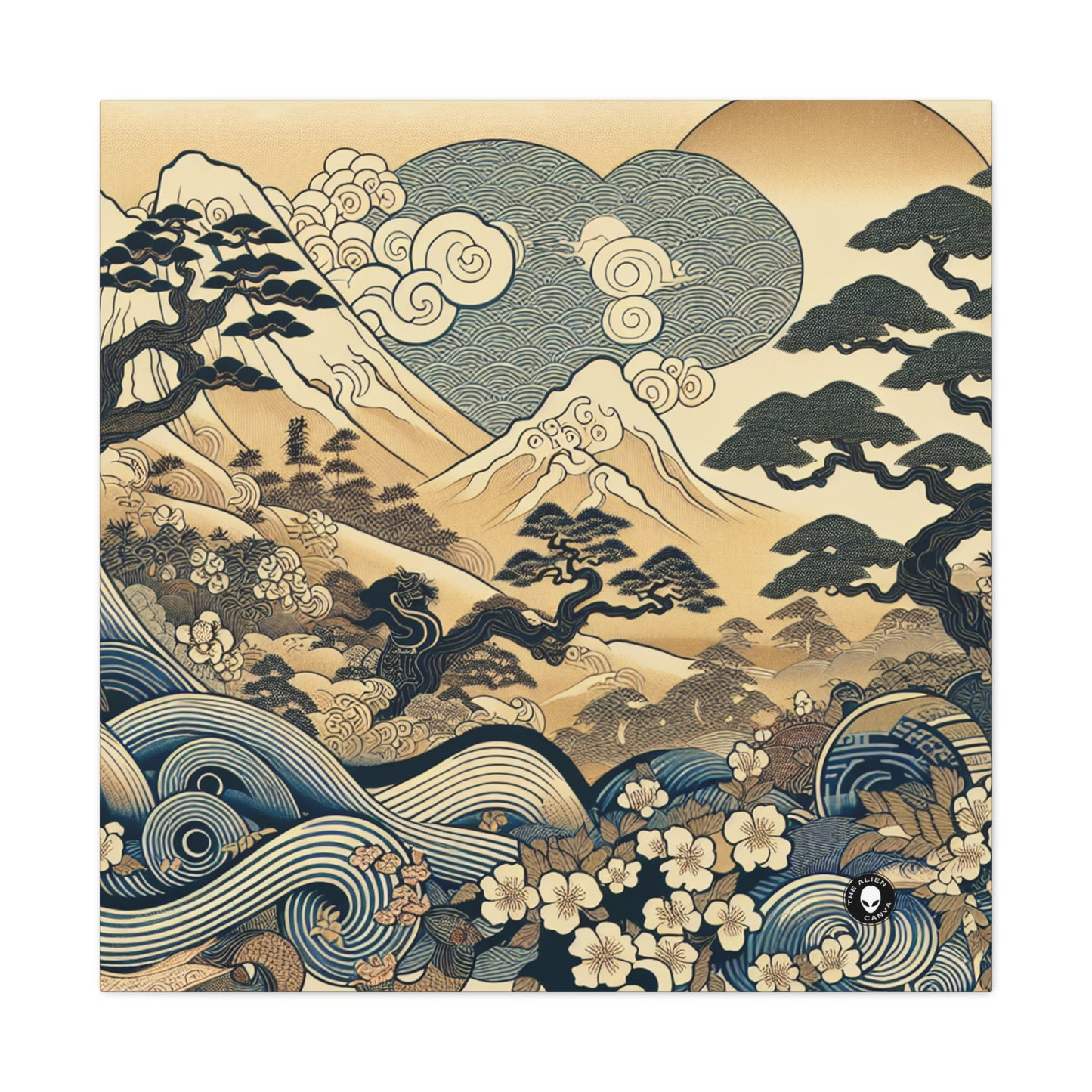 "Los sueños festivos de Edo" - The Alien Canva Ukiyo-e (impresión en madera japonesa)