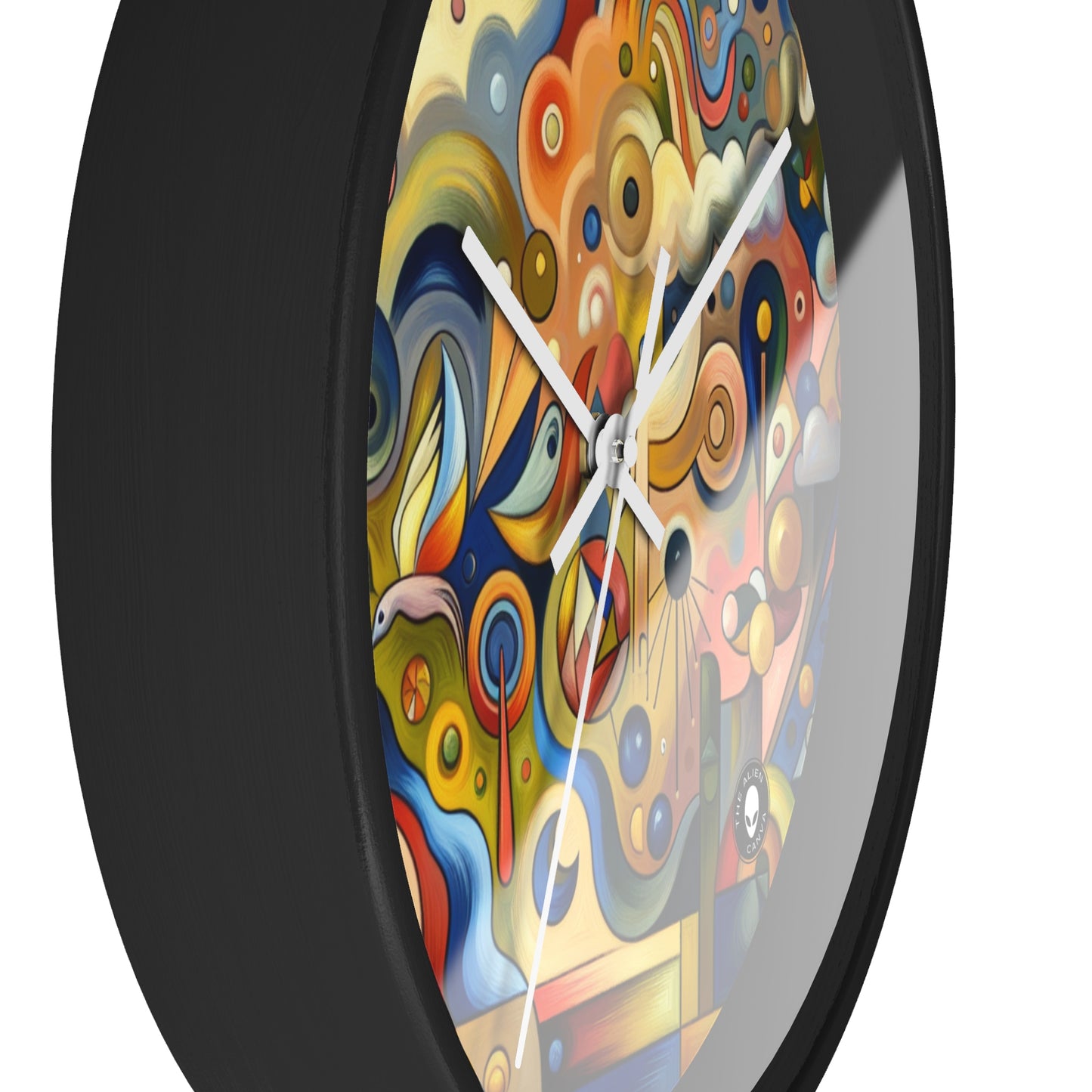 "Tiny Town in a Fishbowl" - The Alien Wall Clock Naïve Surrealism