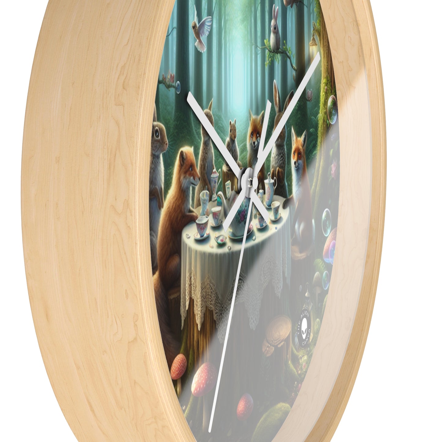 "Enchanted Forest Tea Time" - The Alien Wall Clock