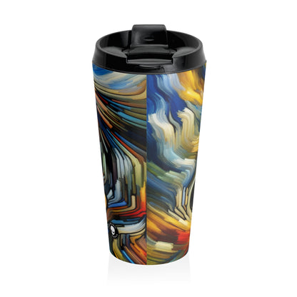 Title: "Tempestuous Waters" - The Alien Stainless Steel Travel Mug Expressionism