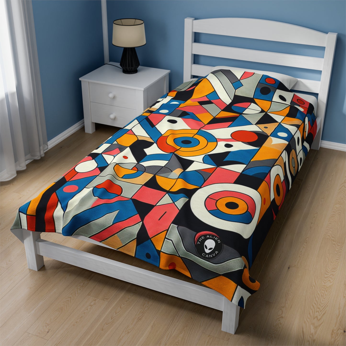 "Cityscape Ignited" - The Alien Velveteen Plush Blanket Geometric Abstraction