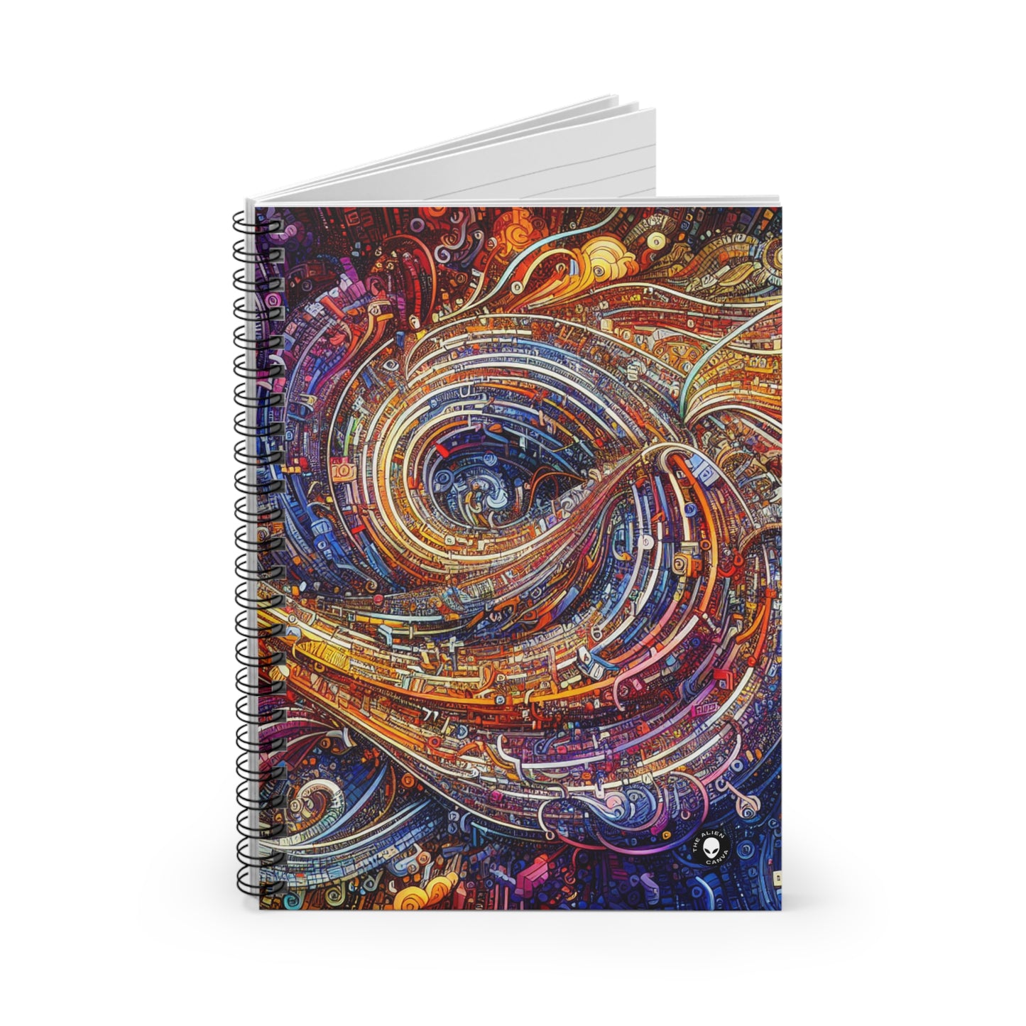 'Cyber Journeys' - The Alien Spiral Notebook (Ruled Line) Digital Art