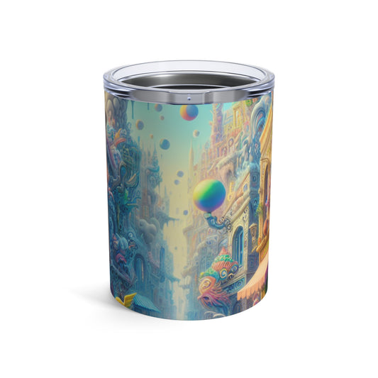 "Whimsical Wonders: A Vibrant Street Scene" - The Alien Tumbler 10oz