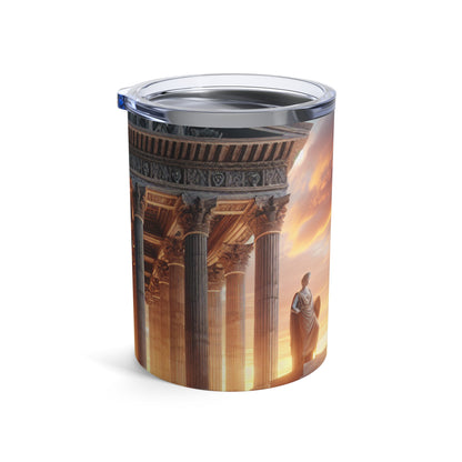 "Warm Glow of the Grecian Temple" - The Alien Tumbler 10oz Neoclassicism Style