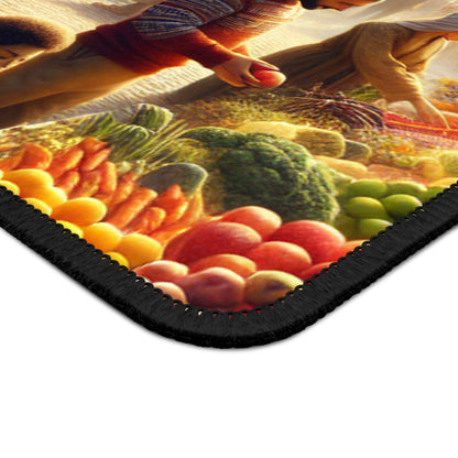 "Sunny Vibes at the Outdoor Market" - The Alien Gaming Mouse Pad Realism Style