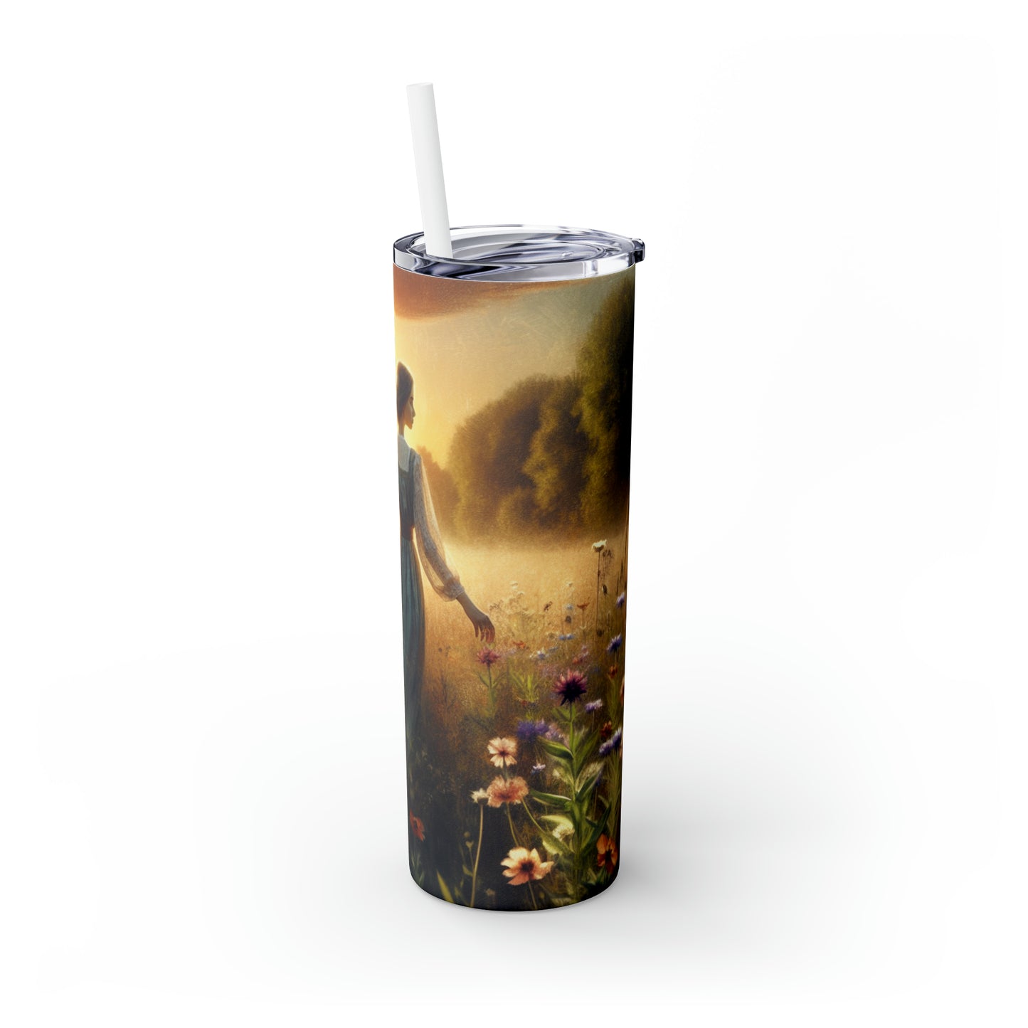 "Sweet Summer Sunset" - The Alien Maars® Skinny Tumbler with Straw 20oz Romanticism Style