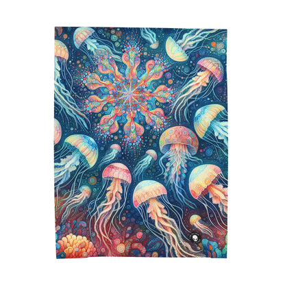 "Luminous Dance of the Deep" - The Alien Velveteen Plush Blanket