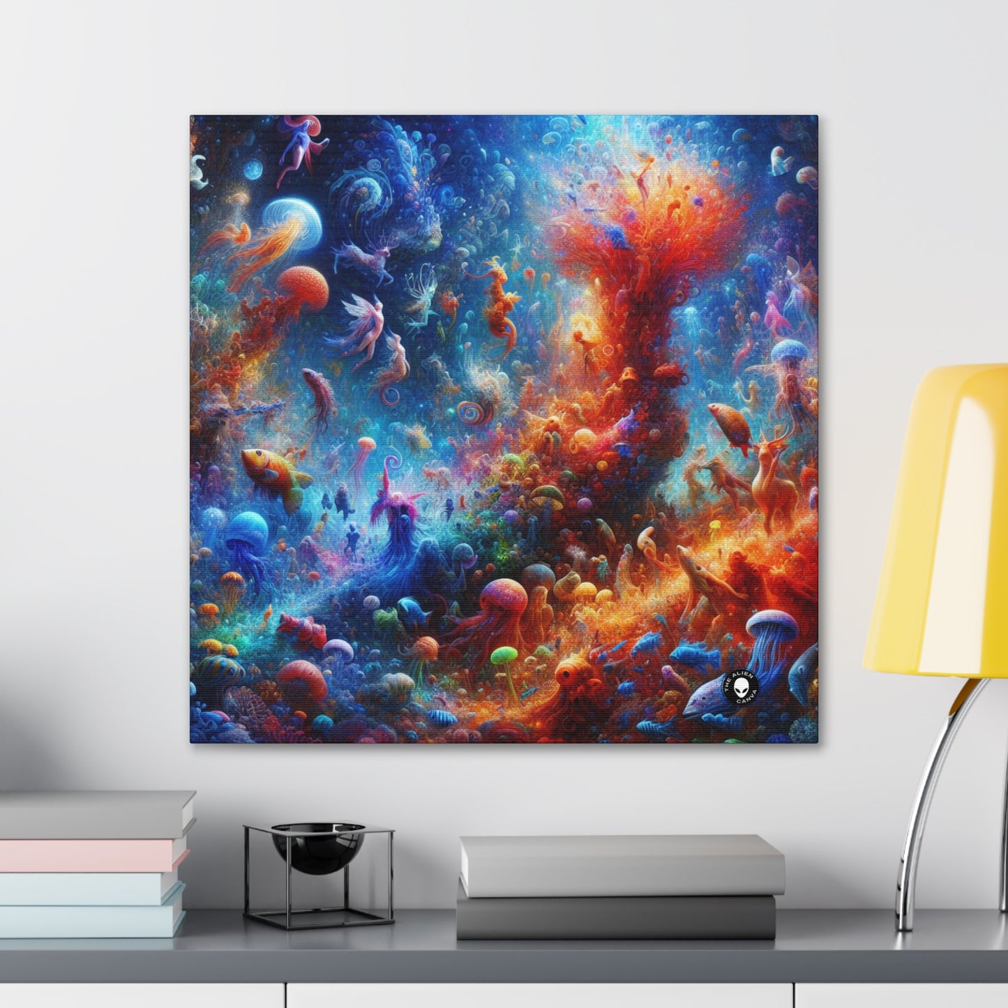 "Glowing Coral Dance Party" - The Alien Canva